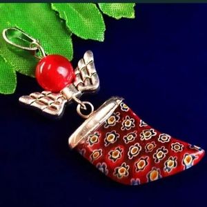 New Lampworks Glass Knife and Silver Wing Pendant.